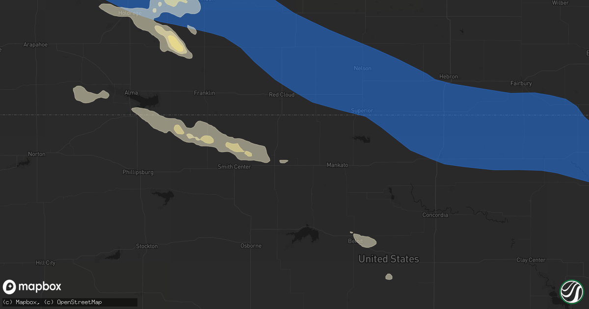 Hail map in Esbon, KS on July 30, 2026