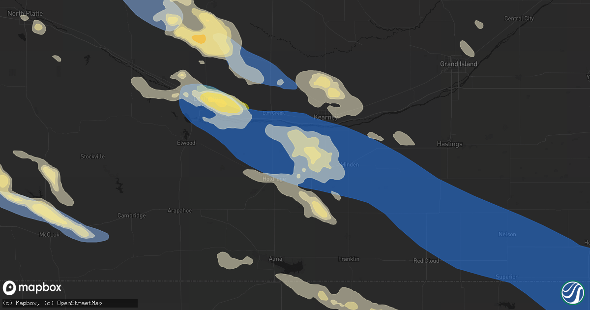 Hail map in Funk, NE on July 30, 2026