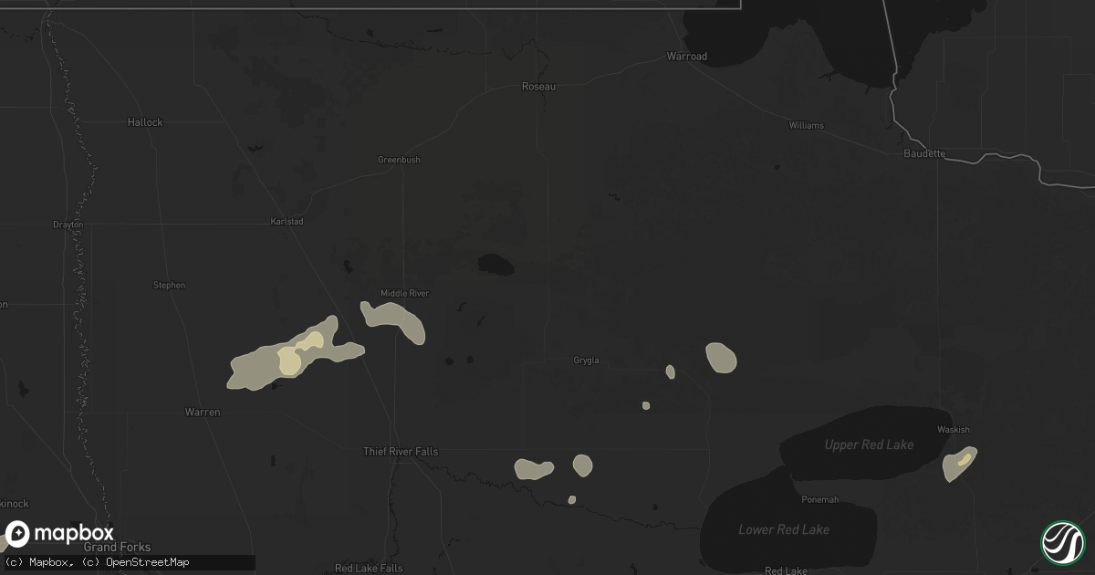 Hail map in Gatzke, MN on July 30, 2026
