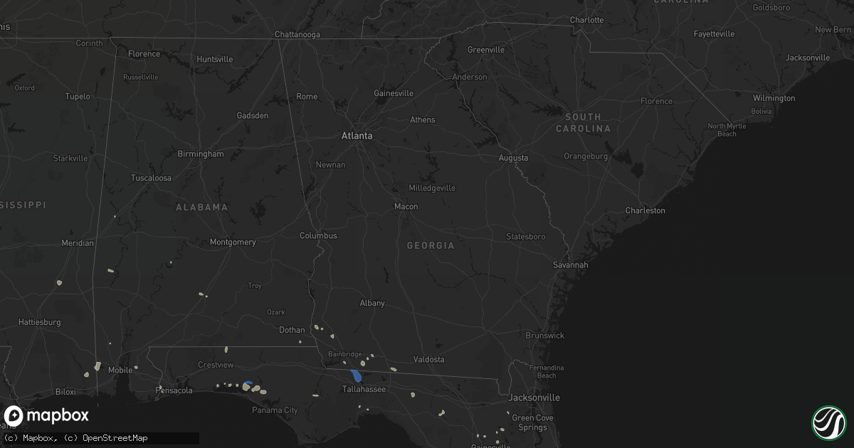 Hail map in Georgia on July 30, 2026