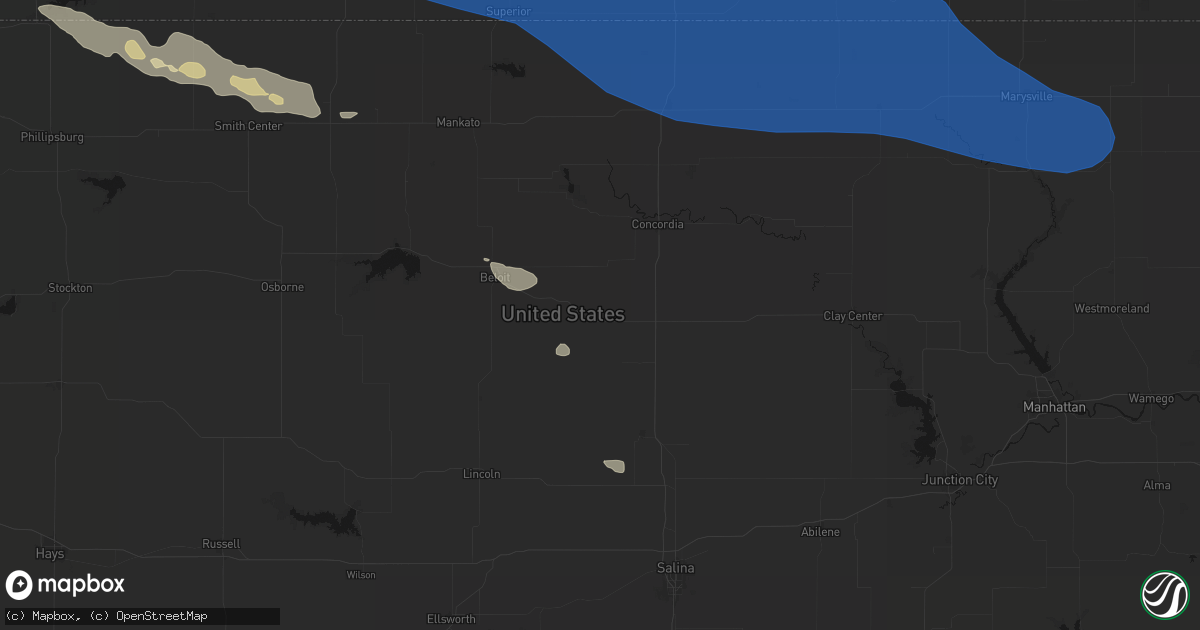 Hail map in Glasco, KS on July 30, 2026