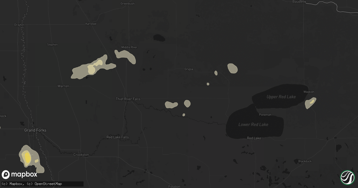 Hail map in Goodridge, MN on July 30, 2026