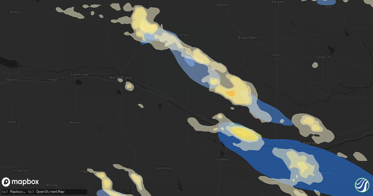 Hail map in Gothenburg, NE on July 30, 2026