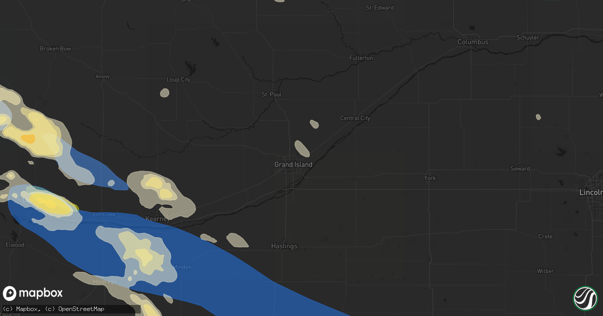 Hail map in Grand Island, NE on July 30, 2026
