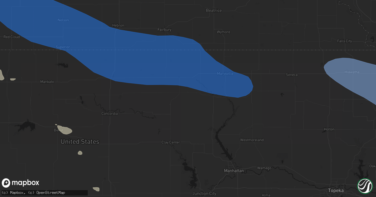 Hail map in Greenleaf, KS on July 30, 2026