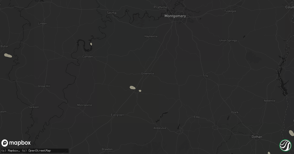 Hail map in Greenville, AL on July 30, 2026