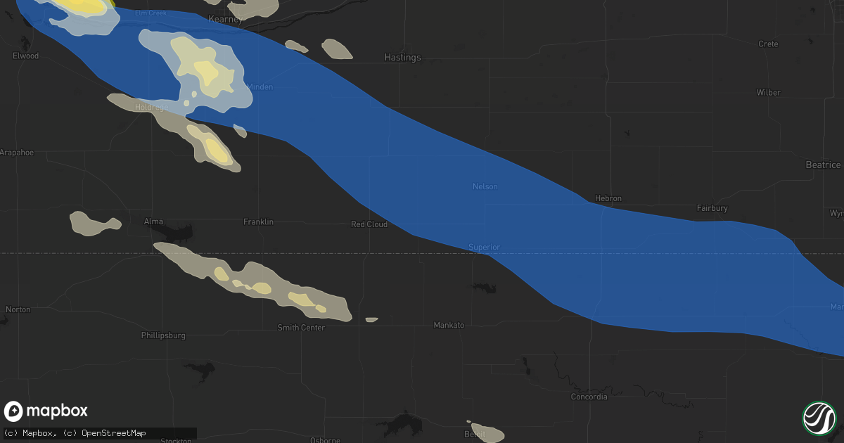 Hail map in Guide Rock, NE on July 30, 2026