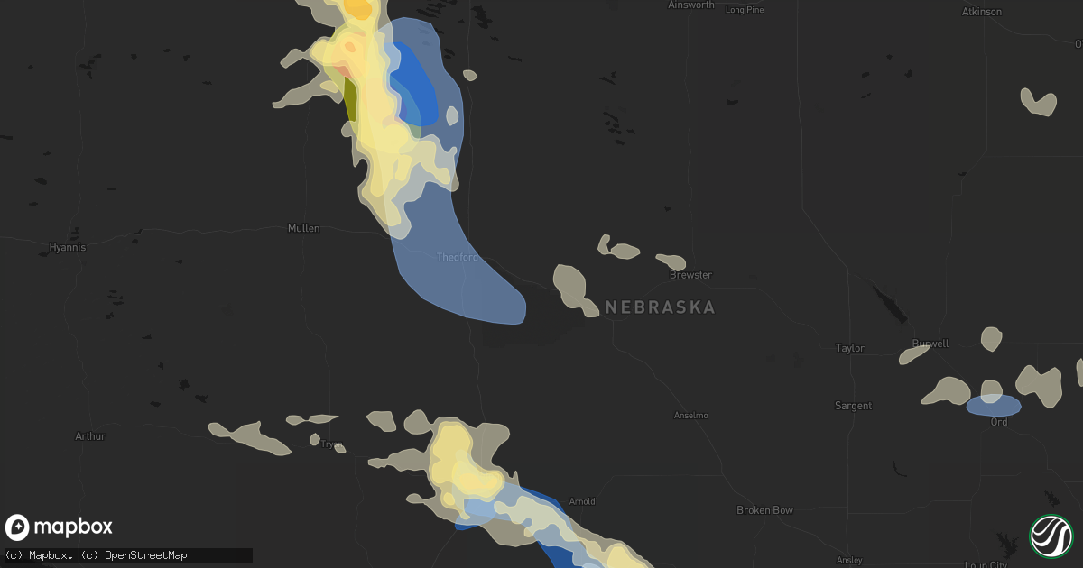 Hail map in Halsey, NE on July 30, 2026