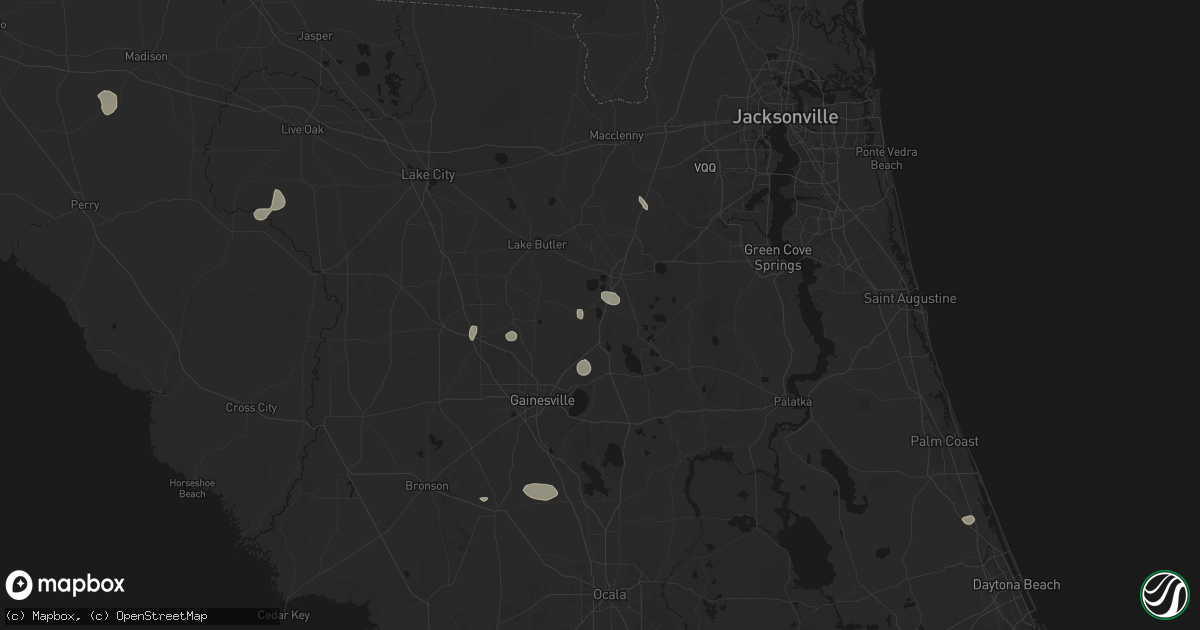 Hail map in Hampton, FL on July 30, 2026