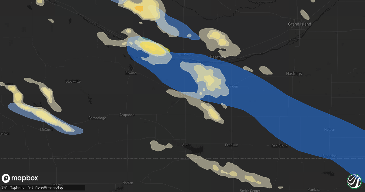 Hail map in Holdrege, NE on July 30, 2026