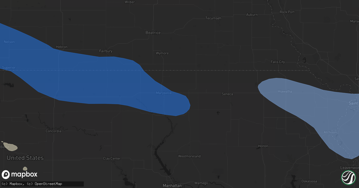 Hail map in Home, KS on July 30, 2026