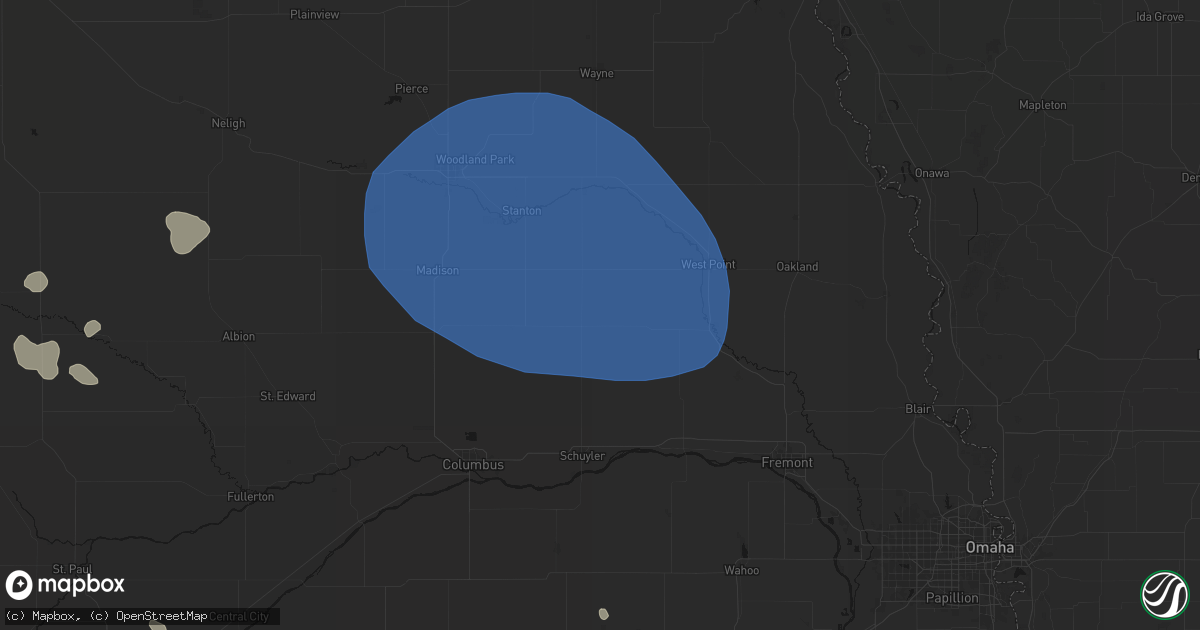Hail map in Howells, NE on July 30, 2026