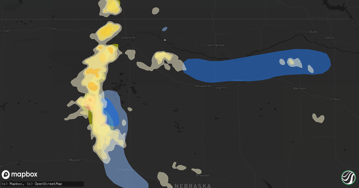 Hail map in Johnstown, NE on July 30, 2026