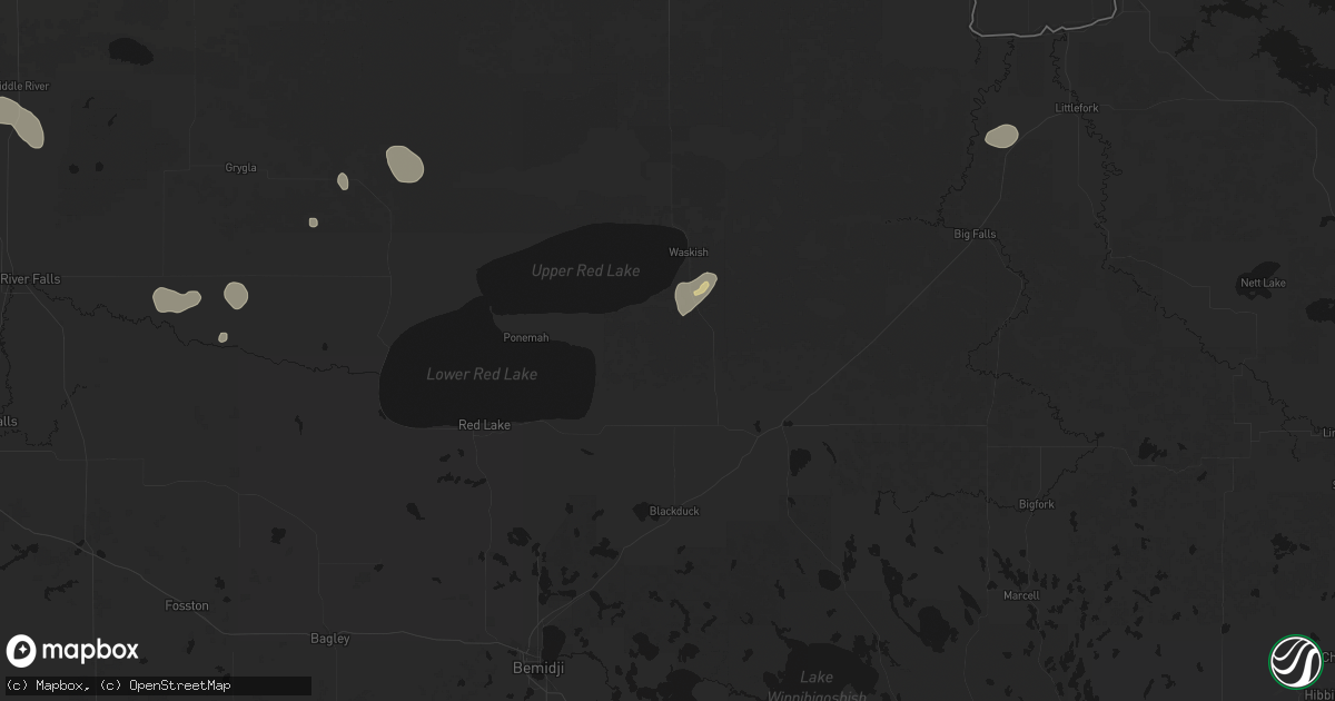 Hail map in Kelliher, MN on July 30, 2026