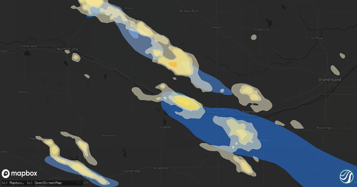 Hail map in Lexington, NE on July 30, 2026