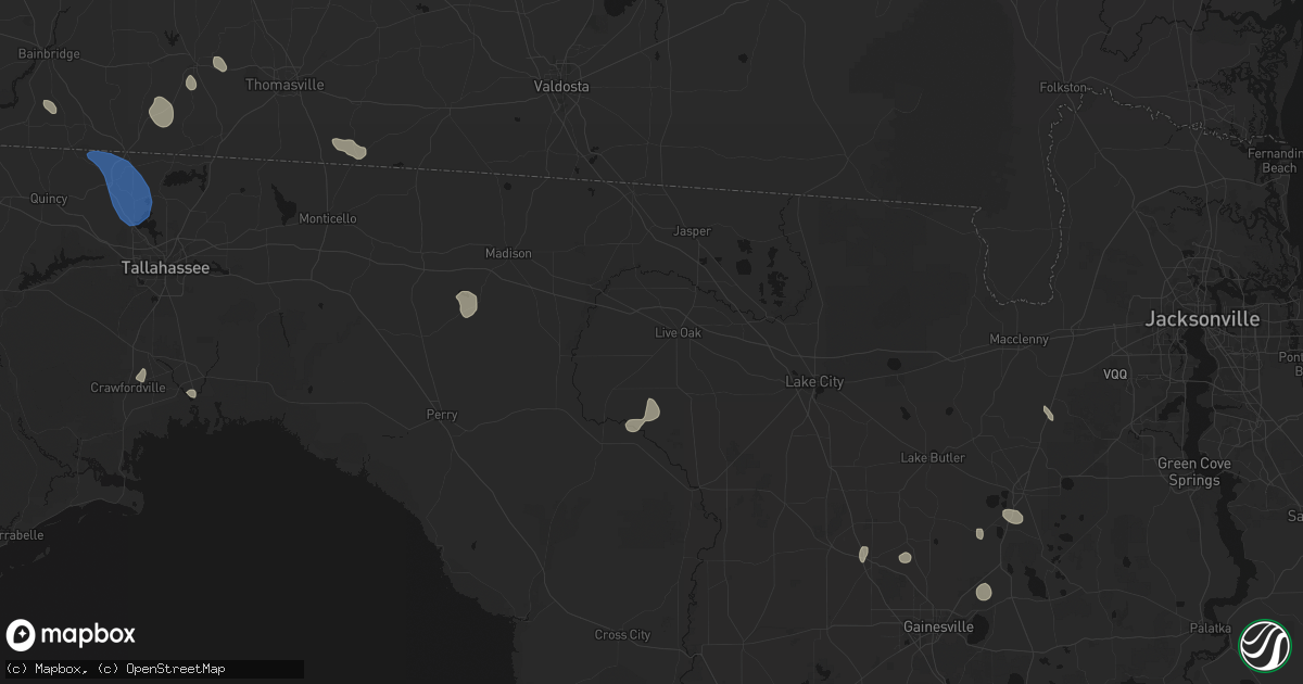 Hail map in Live Oak, FL on July 30, 2026