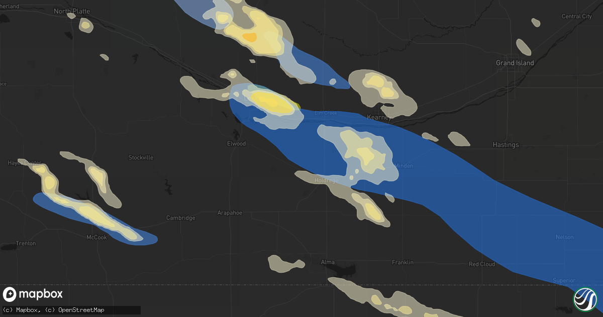Hail map in Loomis, NE on July 30, 2026