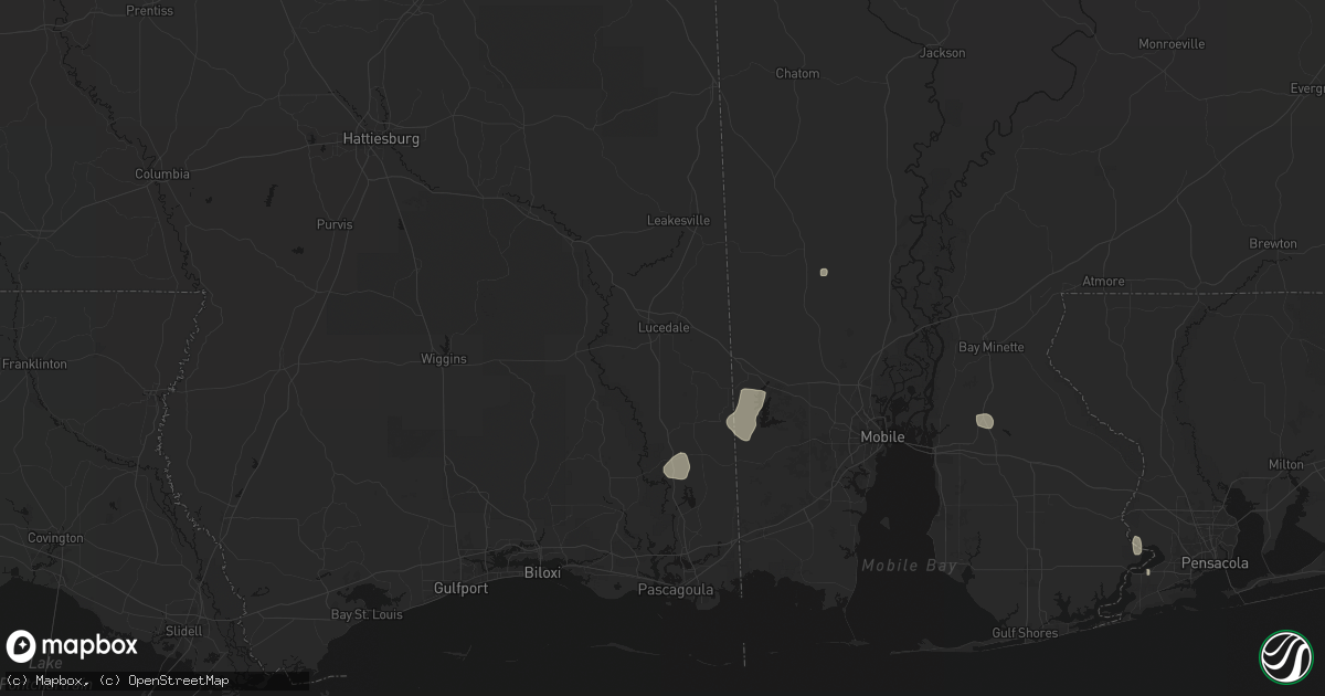 Hail map in Lucedale, MS on July 30, 2026
