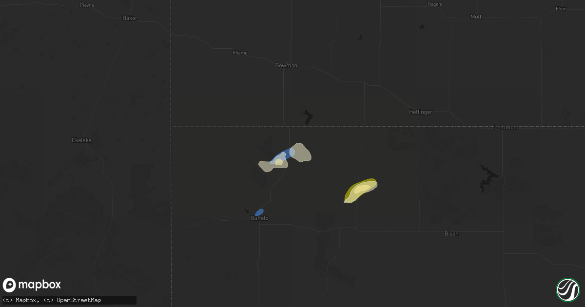 Hail map in Ludlow, SD on July 30, 2026