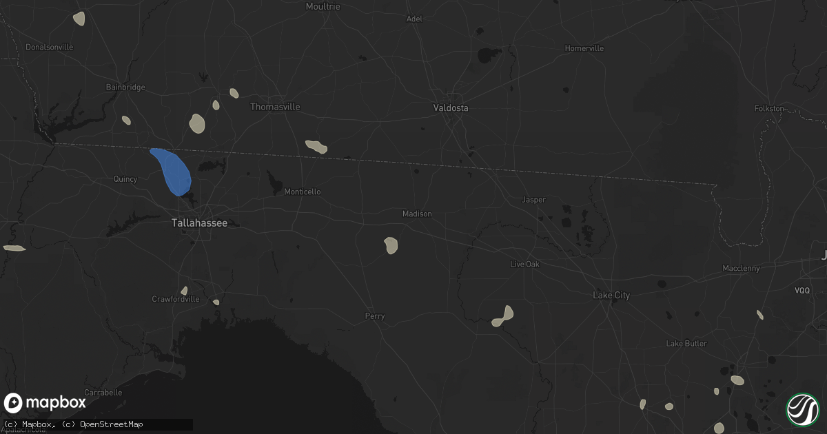 Hail map in Madison, FL on July 30, 2026