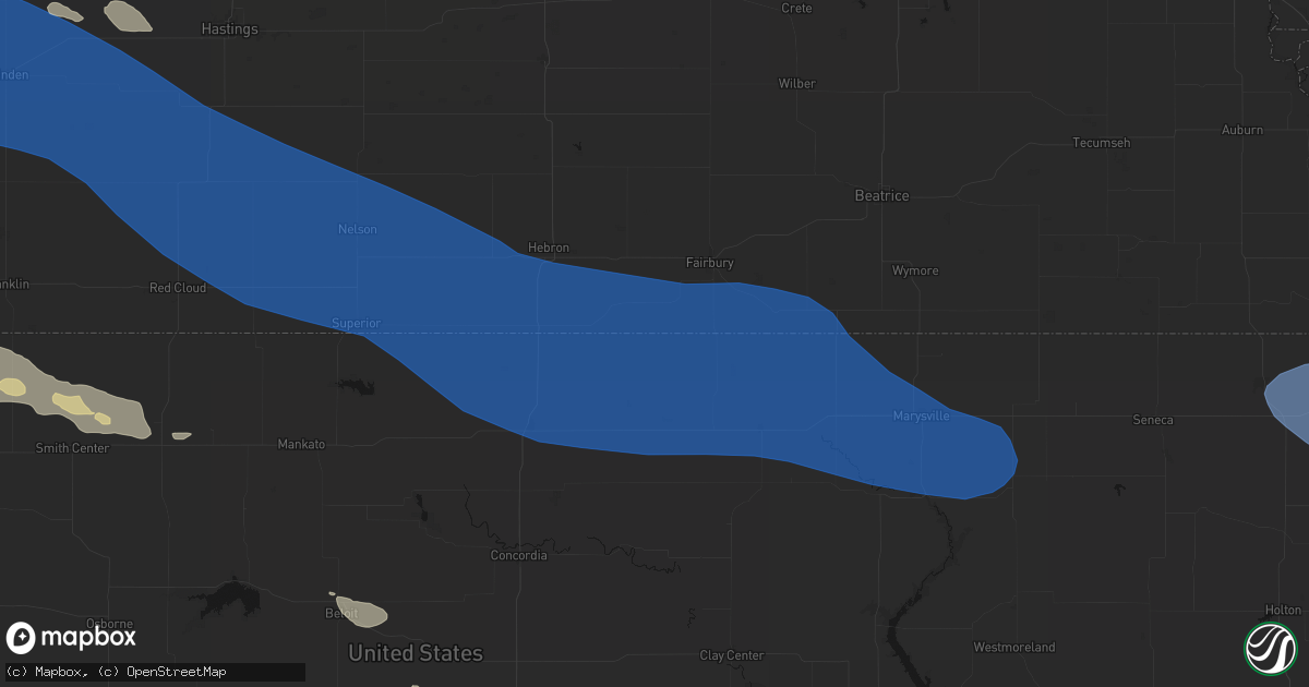Hail map in Mahaska, KS on July 30, 2026