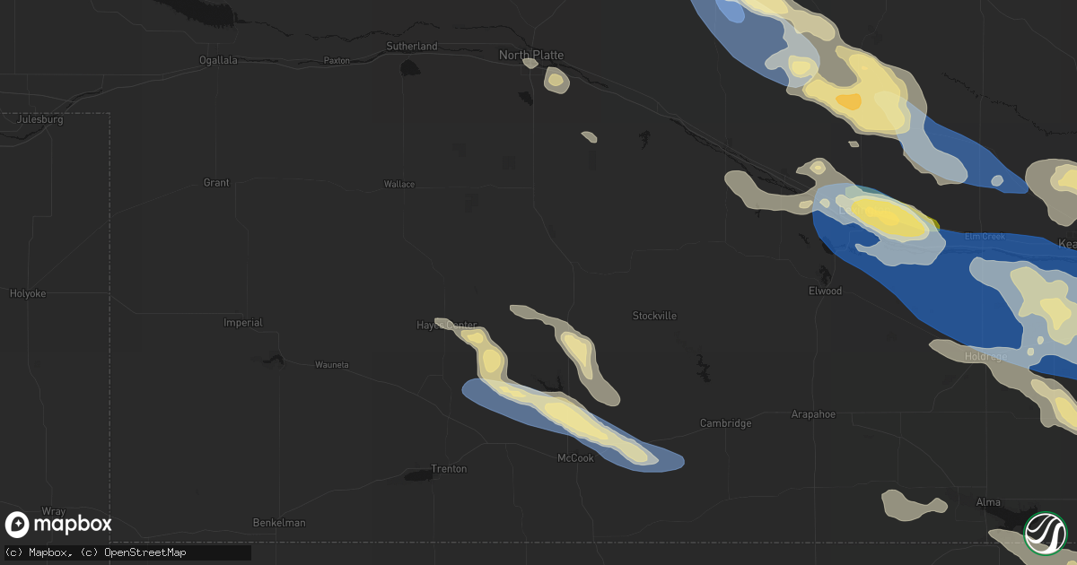 Hail map in Maywood, NE on July 30, 2026
