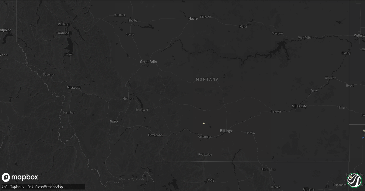 Hail map in Montana on July 30, 2026