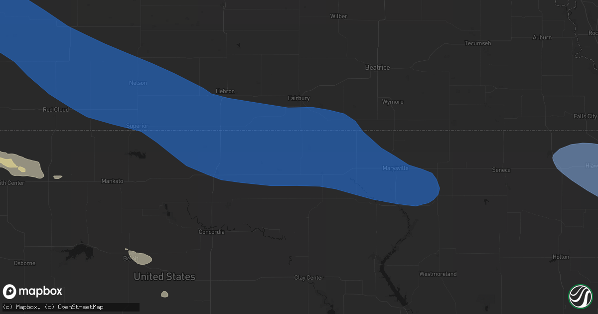 Hail map in Morrowville, KS on July 30, 2026