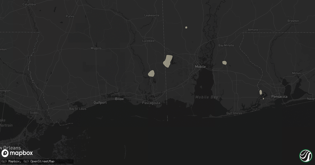 Hail map in Moss Point, MS on July 30, 2026
