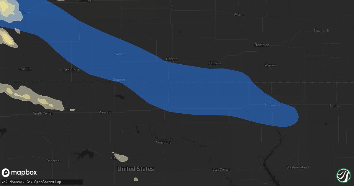 Hail map in Munden, KS on July 30, 2026