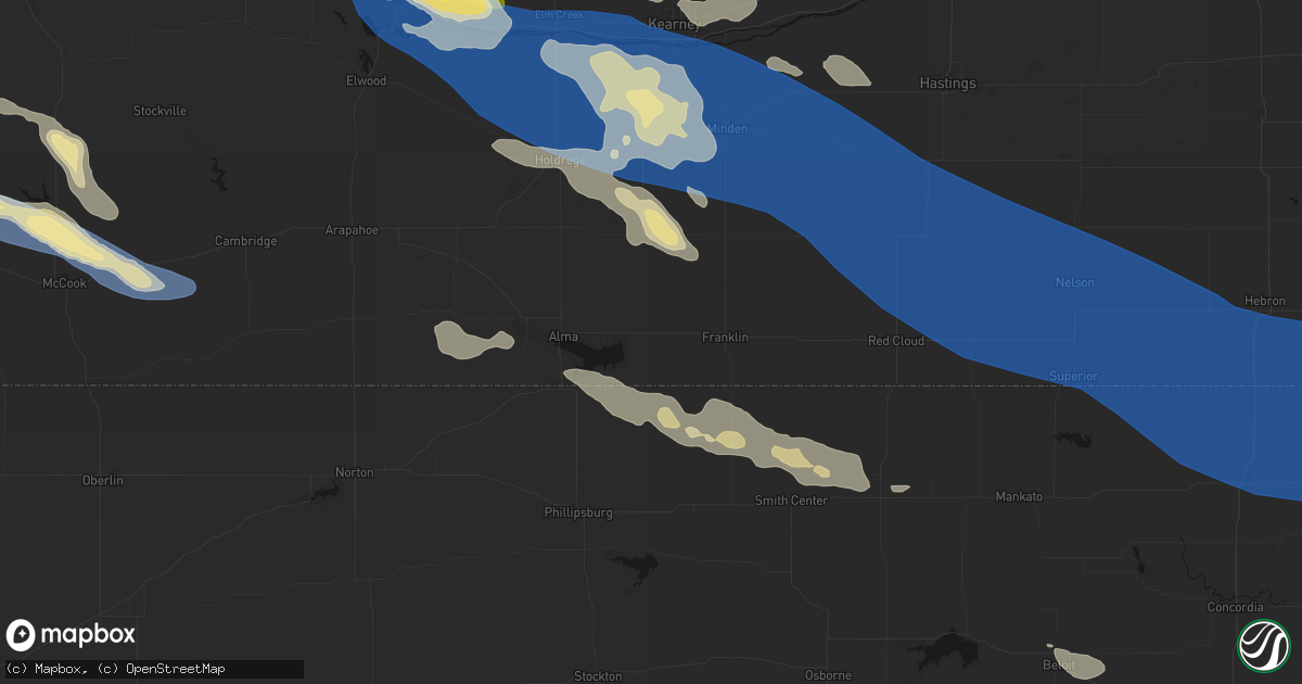 Hail map in Naponee, NE on July 30, 2026