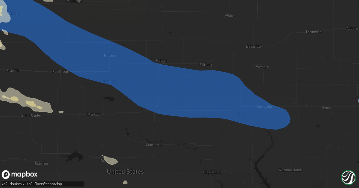 Hail map in Narka, KS on July 30, 2026