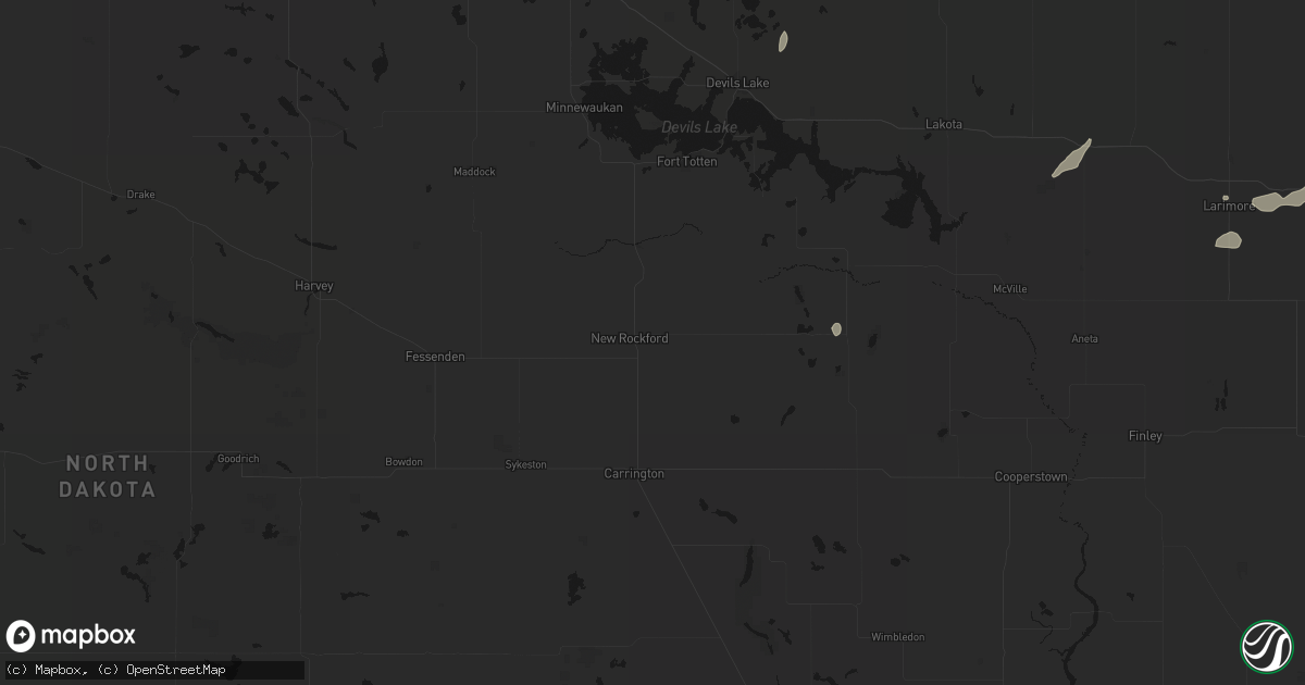 Hail map in New Rockford, ND on July 30, 2026