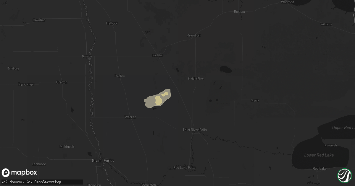 Hail map in Newfolden, MN on July 30, 2026