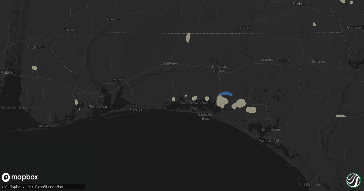 Hail map in Niceville, FL on July 30, 2026