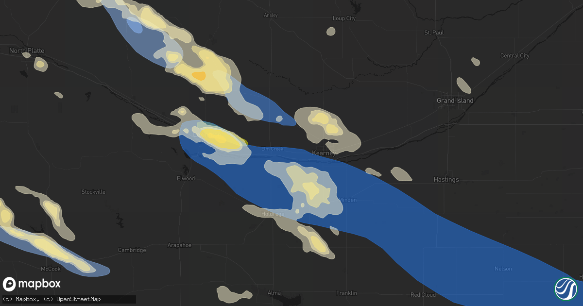 Hail map in Odessa, NE on July 30, 2026