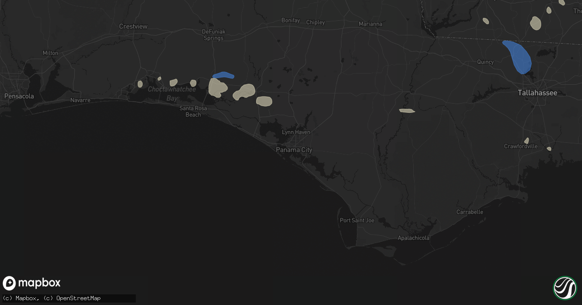 Hail map in Panama City, FL on July 30, 2026