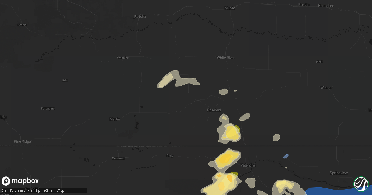 Hail map in Parmelee, SD on July 30, 2026