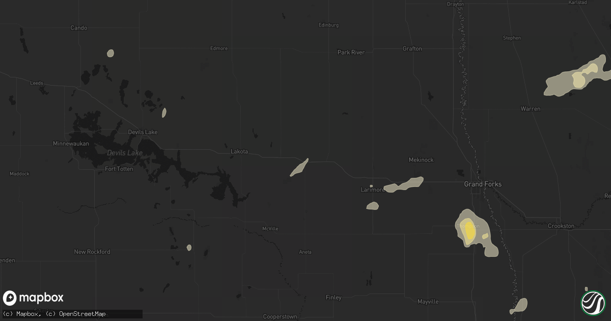 Hail map in Petersburg, ND on July 30, 2026