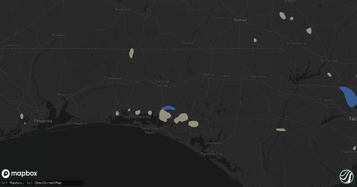 Hail map in Ponce De Leon, FL on July 30, 2026