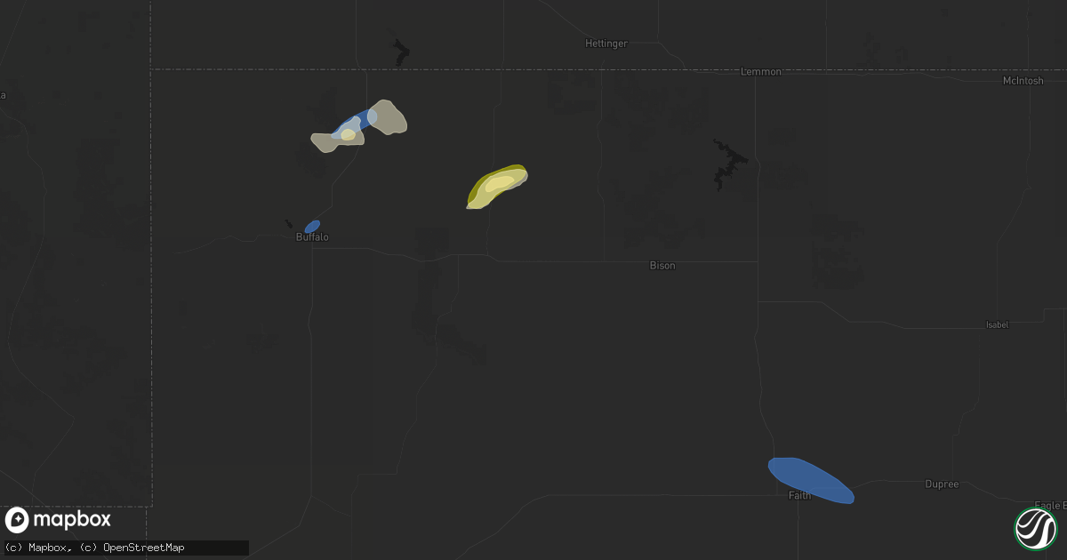 Hail map in Prairie City, SD on July 30, 2026