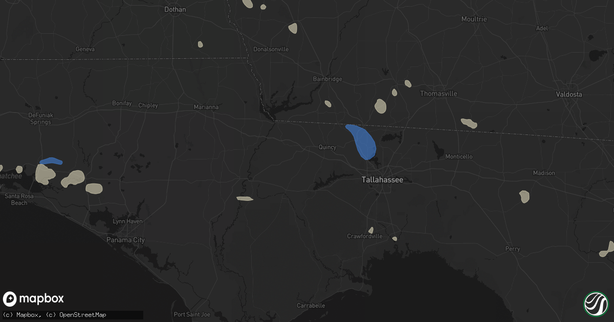 Hail map in Quincy, FL on July 30, 2026