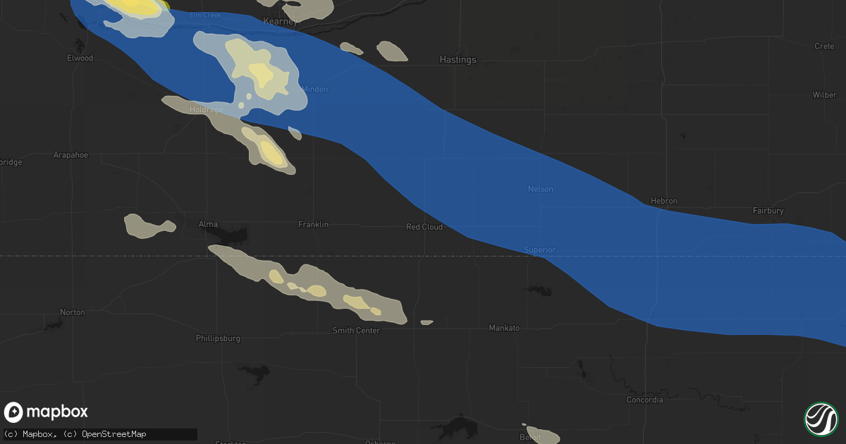 Hail map in Red Cloud, NE on July 30, 2026