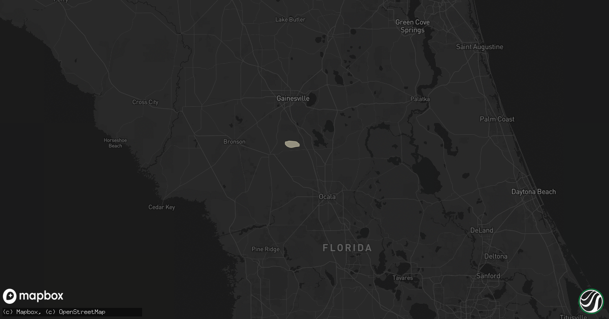 Hail map in Reddick, FL on July 30, 2026