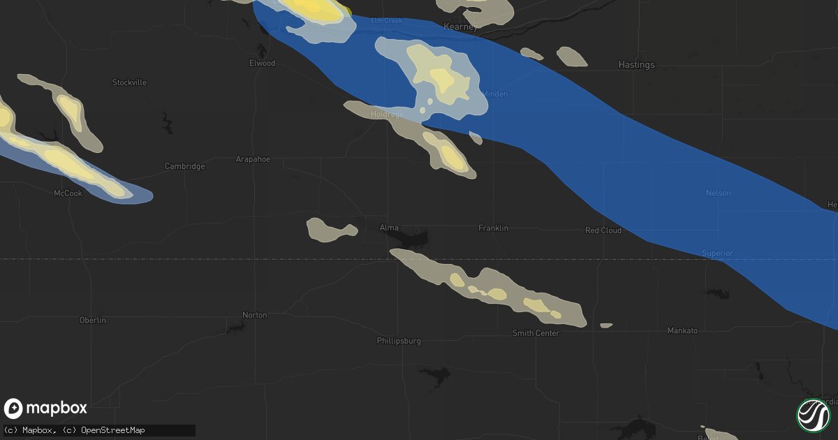 Hail map in Republican City, NE on July 30, 2026