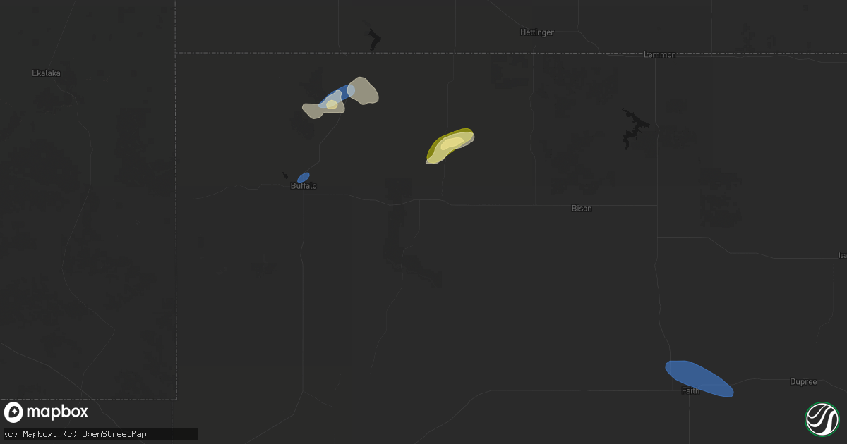 Hail map in Reva, SD on July 30, 2026