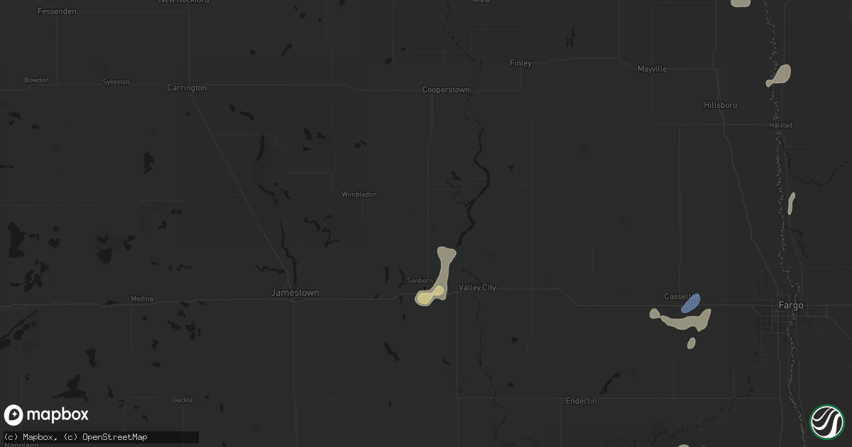 Hail map in Rogers, ND on July 30, 2026