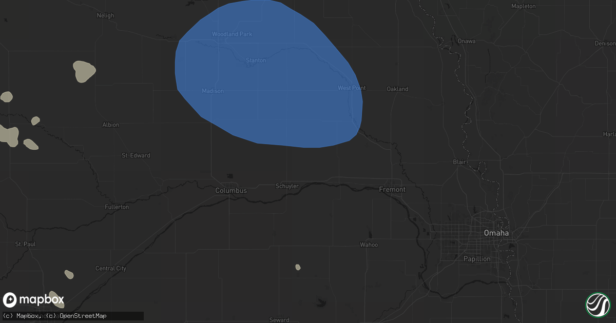 Hail map in Rogers, NE on July 30, 2026