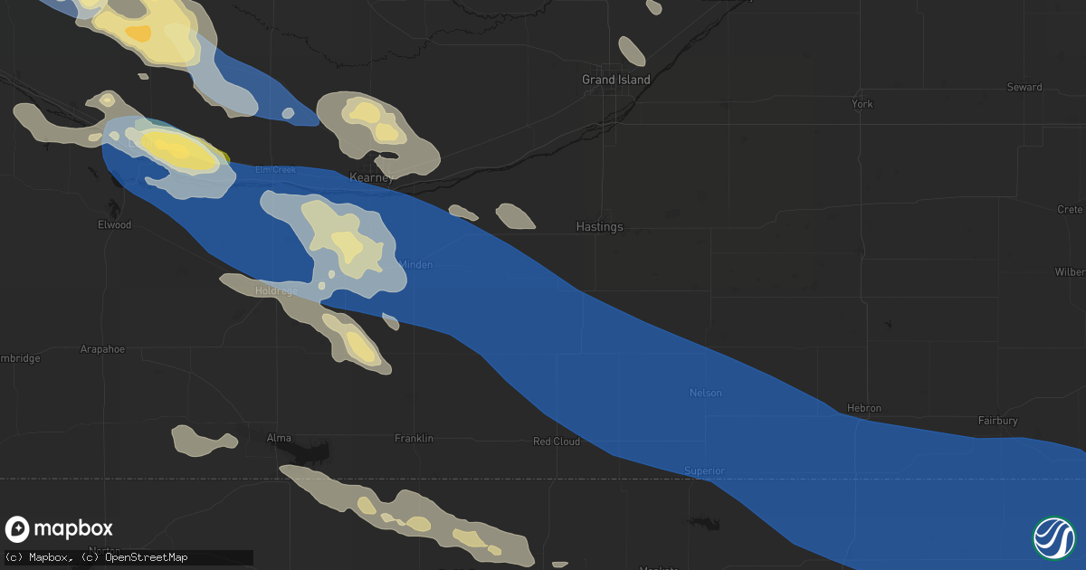 Hail map in Roseland, NE on July 30, 2026