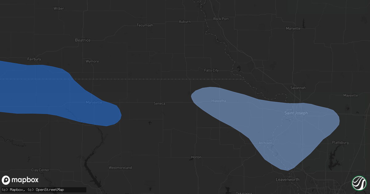 Hail map in Sabetha, KS on July 30, 2026